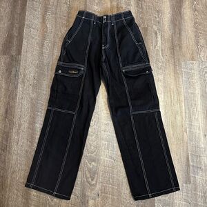 BDG Black Cargo Pants with Contrast Stitching